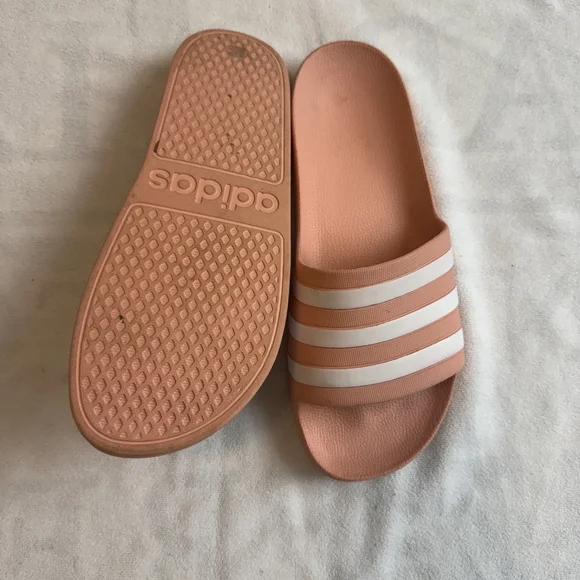 Adidas slides; pink and White Slide Sandals size 10 - Picture 2 of 3